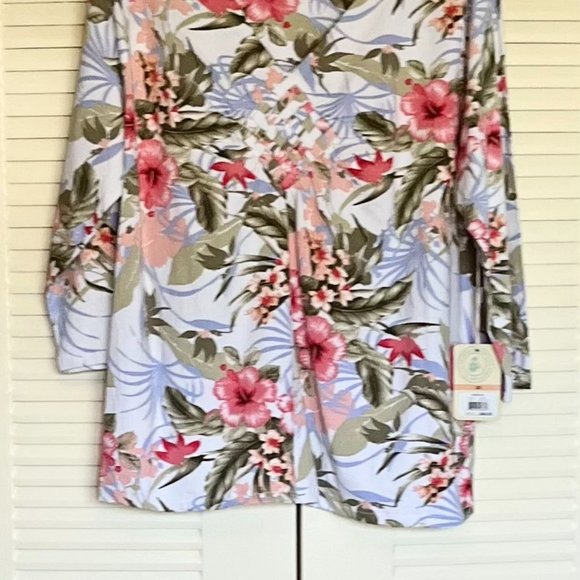 “NWT” Caribbean Joe Tropical ¾ Length Sleeve Shirt Size 2X - Picture 2 of 7